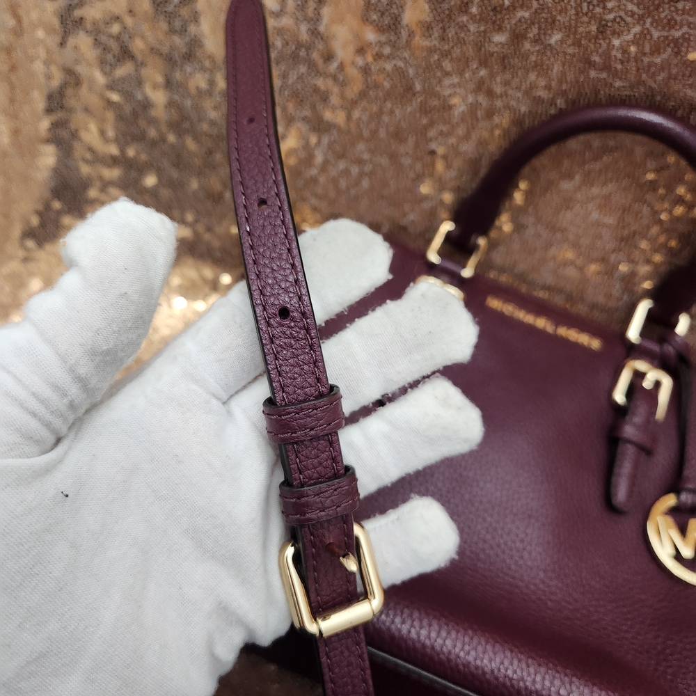 MICHAEL Michael Kors Violet Purple Pebbled Leather Satchel Crossbody Bag - Picture 8 of 10